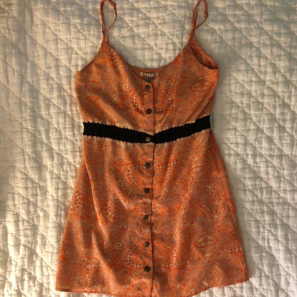 button up boho short dress